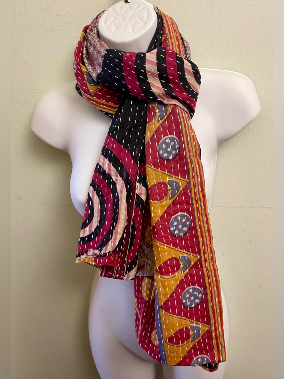 #1 Beautiful KANTHA Reversible Boho Handmade Scarf